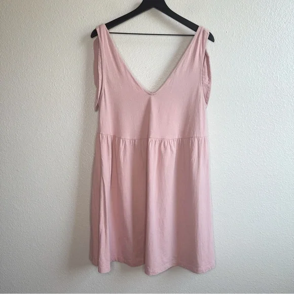 ASOS Pink Tie Shoulder Summer Babydoll Dress Women’s Size 12 Large - Picture 1 of 5